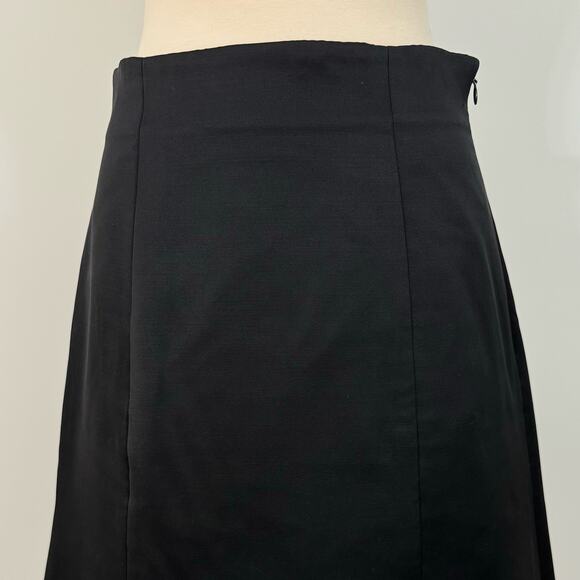 Ralph Lauren Collection A-Line Skirt Silk Wool Blend Union Made in USA Black | 8 - Picture 2 of 10